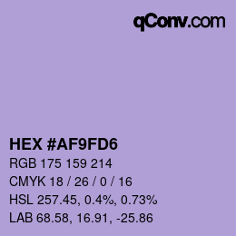 颜色代码: HEX #AF9FD6 | qconv.com