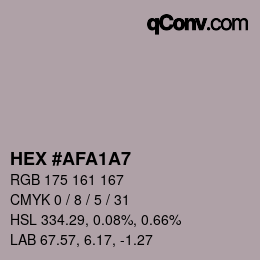Color code: HEX #AFA1A7 | qconv.com