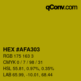 カラーコード: HEX #AFA303 | qconv.com