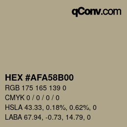 Color code: HEX #AFA58B00 | qconv.com
