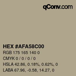 Color code: HEX #AFA58C00 | qconv.com