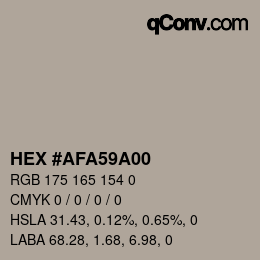 Código de color: HEX #AFA59A00 | qconv.com