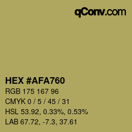 Color code: HEX #AFA760 | qconv.com