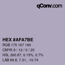 カラーコード: HEX #AFA7BE | qconv.com