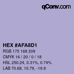颜色代码: HEX #AFA8D1 | qconv.com