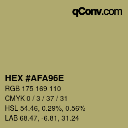 Color code: HEX #AFA96E | qconv.com