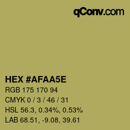 Código de color: HEX #AFAA5E | qconv.com