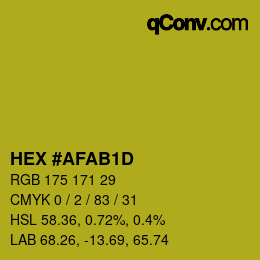 Color code: HEX #AFAB1D | qconv.com