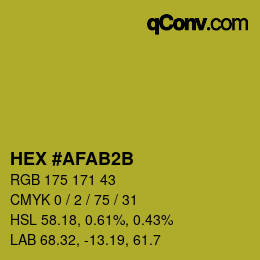 カラーコード: HEX #AFAB2B | qconv.com