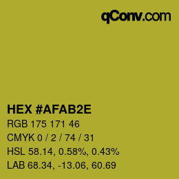 Color code: HEX #AFAB2E | qconv.com