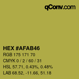 カラーコード: HEX #AFAB46 | qconv.com