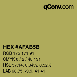 カラーコード: HEX #AFAB5B | qconv.com