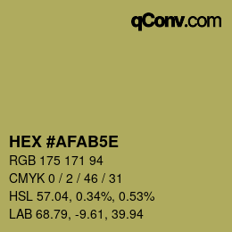 カラーコード: HEX #AFAB5E | qconv.com