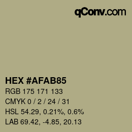 Color code: HEX #AFAB85 | qconv.com