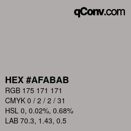 Color code: HEX #AFABAB | qconv.com