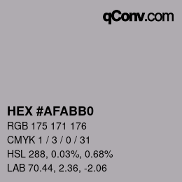 カラーコード: HEX #AFABB0 | qconv.com
