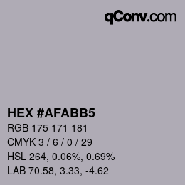 カラーコード: HEX #AFABB5 | qconv.com