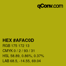 Color code: HEX #AFAC0D | qconv.com