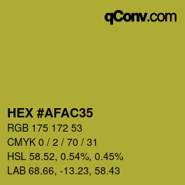 Color code: HEX #AFAC35 | qconv.com