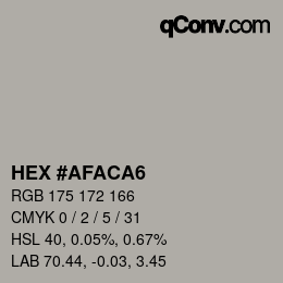 Color code: HEX #AFACA6 | qconv.com