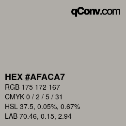 Color code: HEX #AFACA7 | qconv.com