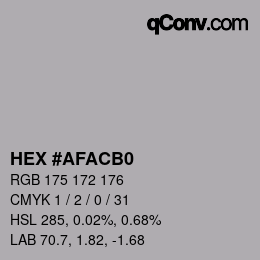 Color code: HEX #AFACB0 | qconv.com