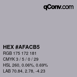 カラーコード: HEX #AFACB5 | qconv.com