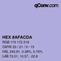 カラーコード: HEX #AFACDA | qconv.com