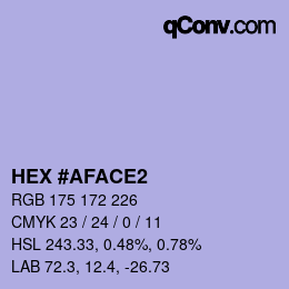 颜色代码: HEX #AFACE2 | qconv.com