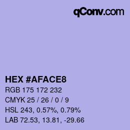 カラーコード: HEX #AFACE8 | qconv.com