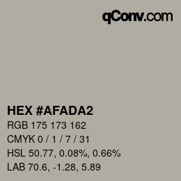 Color code: HEX #AFADA2 | qconv.com