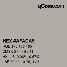 Color code: HEX #AFADA5 | qconv.com