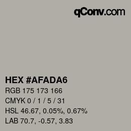 Color code: HEX #AFADA6 | qconv.com