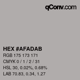 カラーコード: HEX #AFADAB | qconv.com