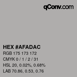 Color code: HEX #AFADAC | qconv.com