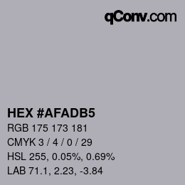 カラーコード: HEX #AFADB5 | qconv.com