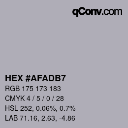 カラーコード: HEX #AFADB7 | qconv.com