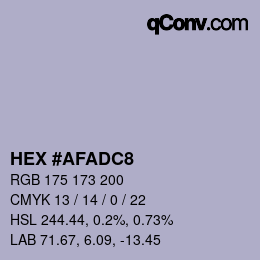颜色代码: HEX #AFADC8 | qconv.com