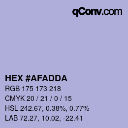 颜色代码: HEX #AFADDA | qconv.com