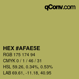 Código de color: HEX #AFAE5E | qconv.com