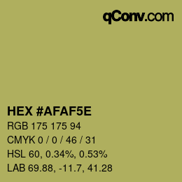 Color code: HEX #AFAF5E | qconv.com