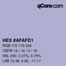 颜色代码: HEX #AFAFD1 | qconv.com