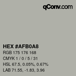 カラーコード: HEX #AFB0A8 | qconv.com