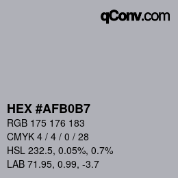 Color code: HEX #AFB0B7 | qconv.com