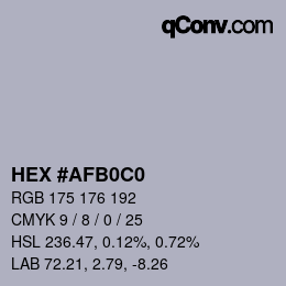Color code: HEX #AFB0C0 | qconv.com