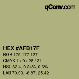 Código de color: HEX #AFB17F | qconv.com