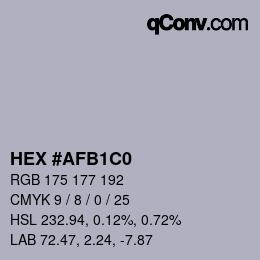 Código de color: HEX #AFB1C0 | qconv.com