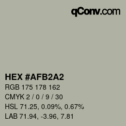 カラーコード: HEX #AFB2A2 | qconv.com