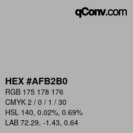 Color code: HEX #AFB2B0 | qconv.com