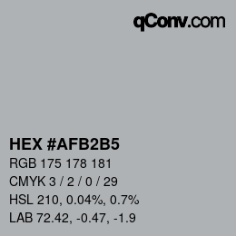 Color code: HEX #AFB2B5 | qconv.com